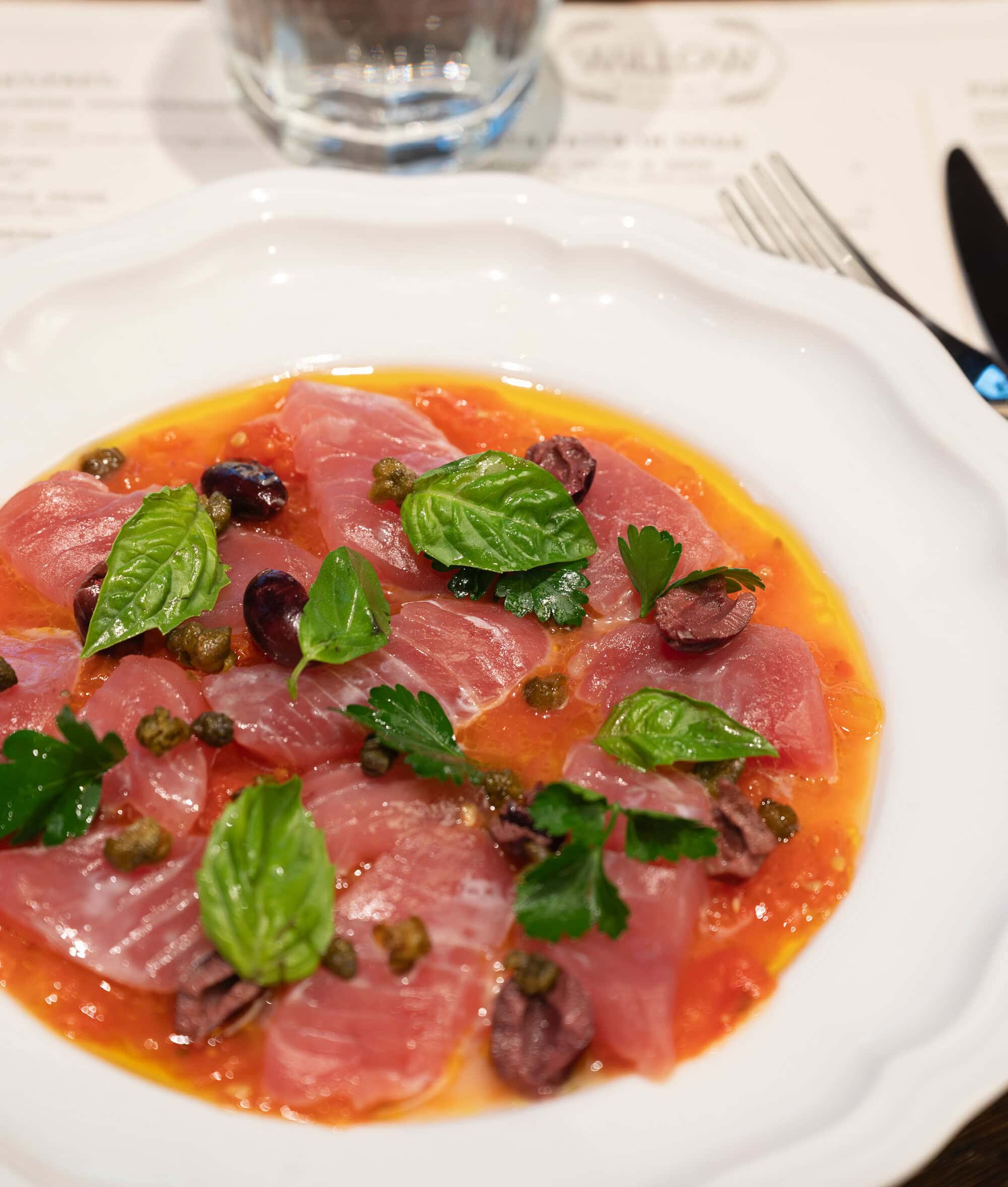 Marinated Tuna on a plate